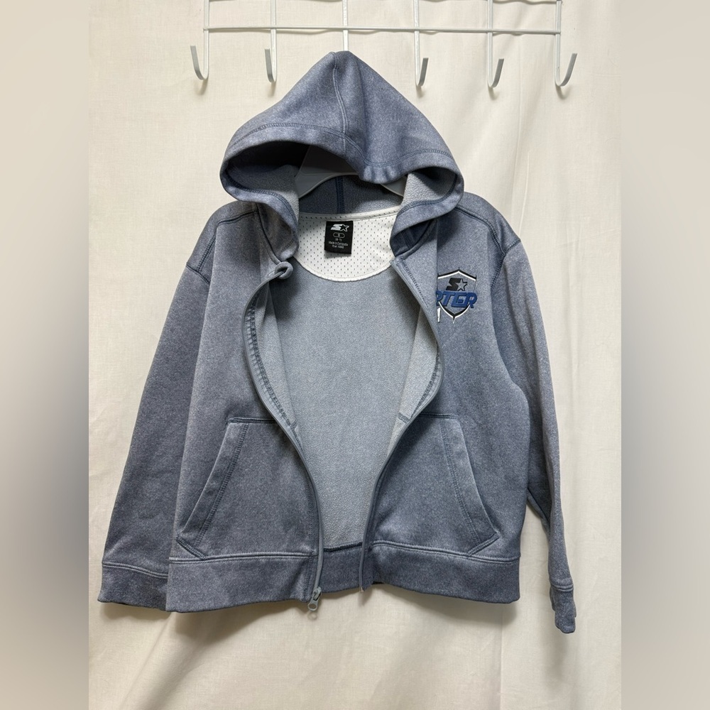 STARTER Kids Blue-Gray Zip-Up Hoodie (Youth 6-7) 0125 - Picture 3 of 11